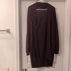 Torrid Deep Burgundy Open Front Cardigan
